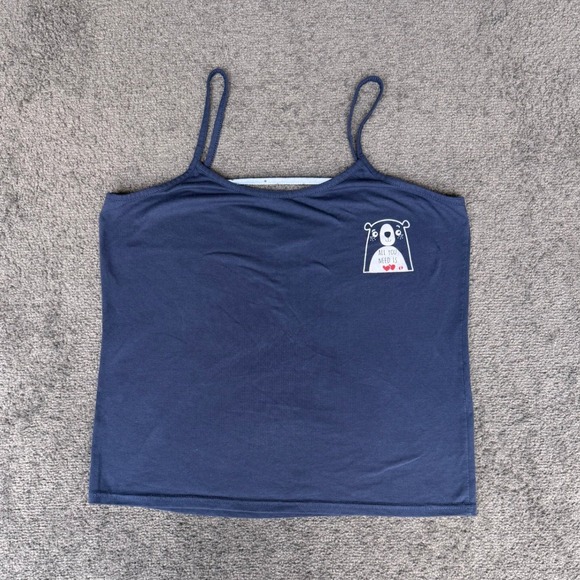 Hang Ten Tops - Hang Ten Womens Large Navy Blue Polar Bear Graphic Camisole Tank Top Scoop Neck